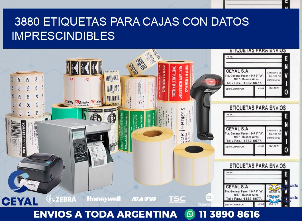 3880 ETIQUETAS PARA CAJAS CON DATOS IMPRESCINDIBLES