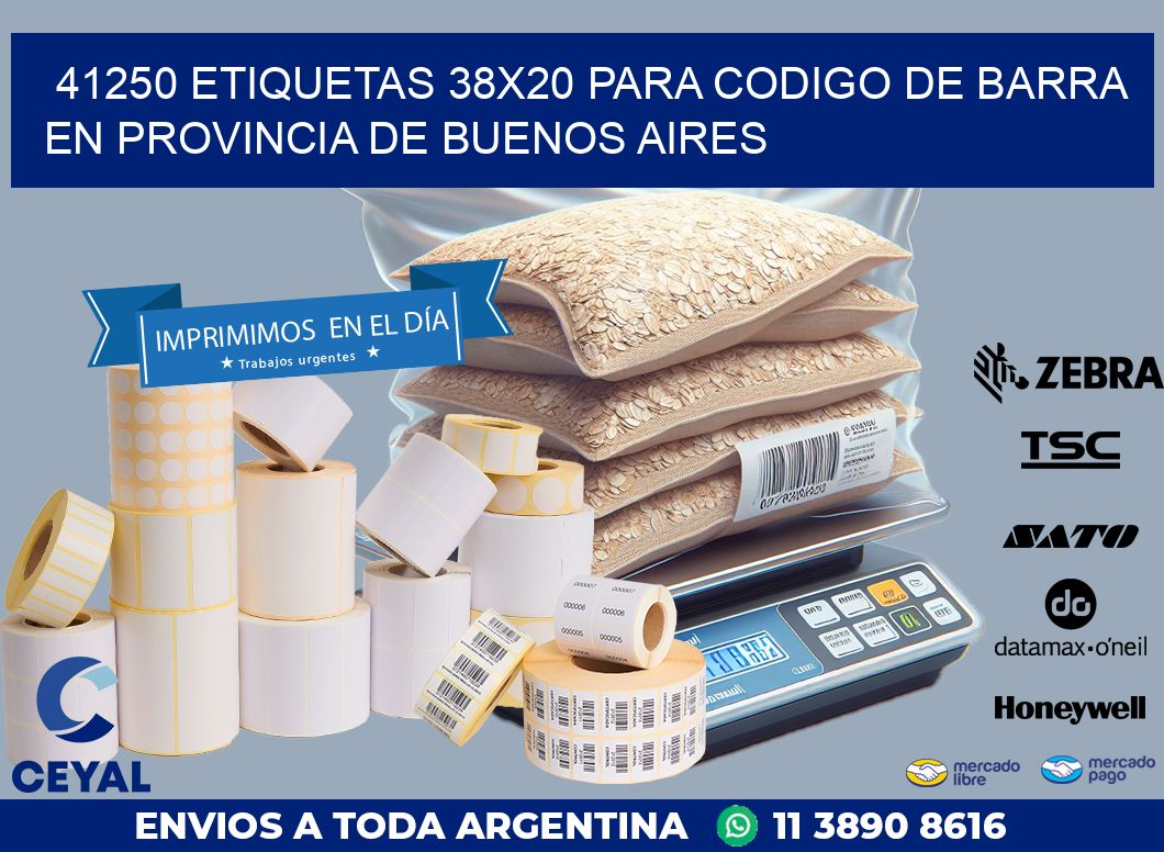 41250 ETIQUETAS 38X20 PARA CODIGO DE BARRA EN PROVINCIA DE BUENOS AIRES