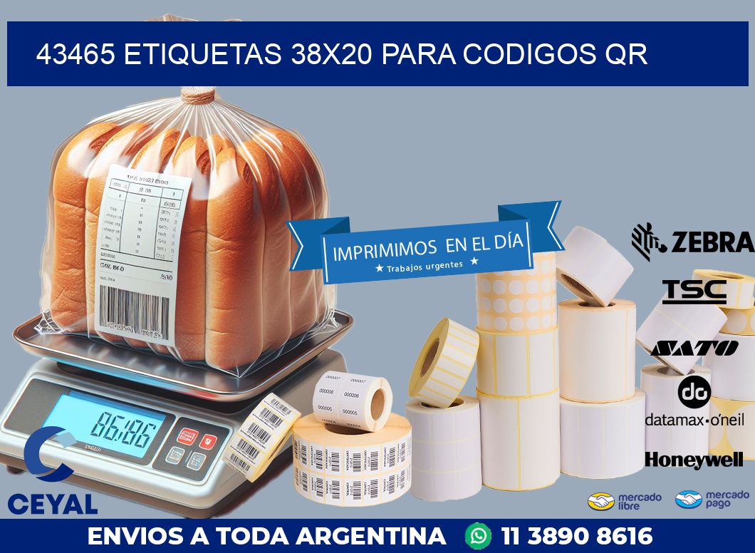 43465 ETIQUETAS 38X20 PARA CODIGOS QR