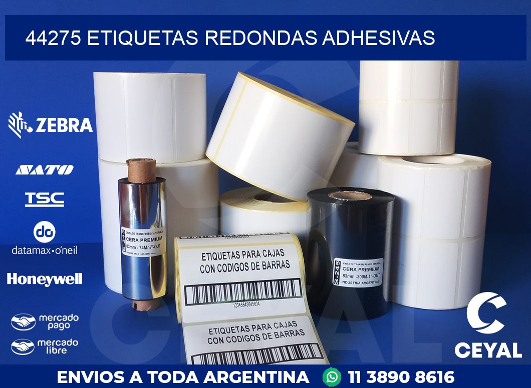 44275 ETIQUETAS REDONDAS ADHESIVAS