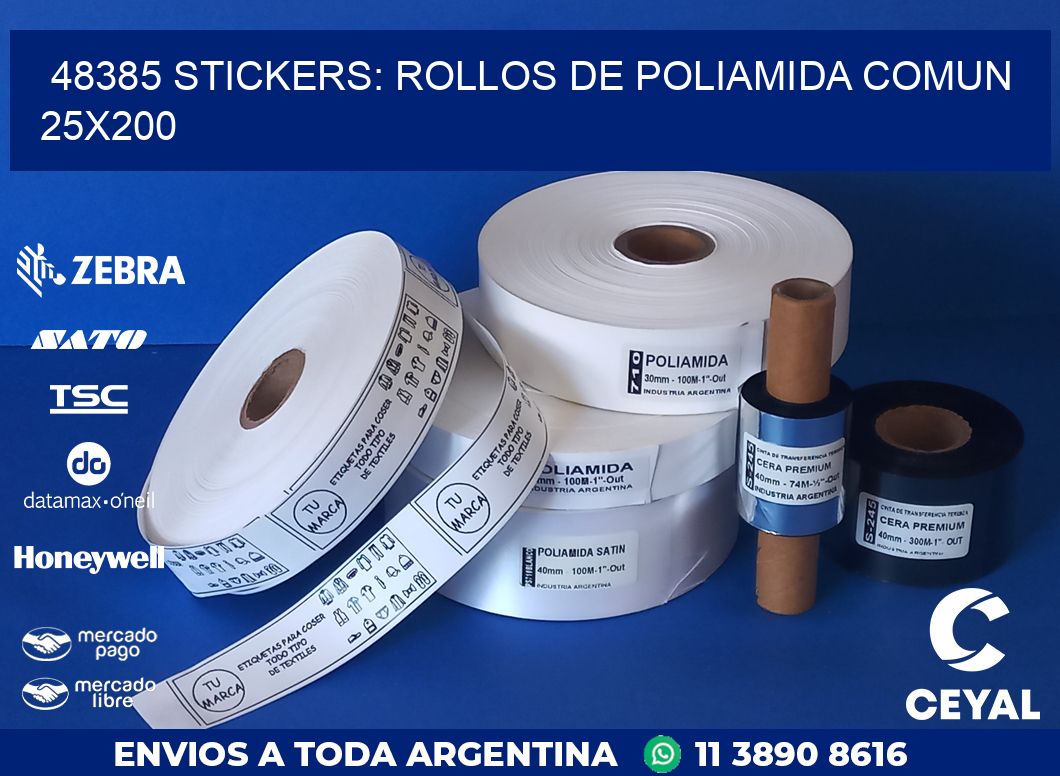 48385 STICKERS: ROLLOS DE POLIAMIDA COMUN 25X200