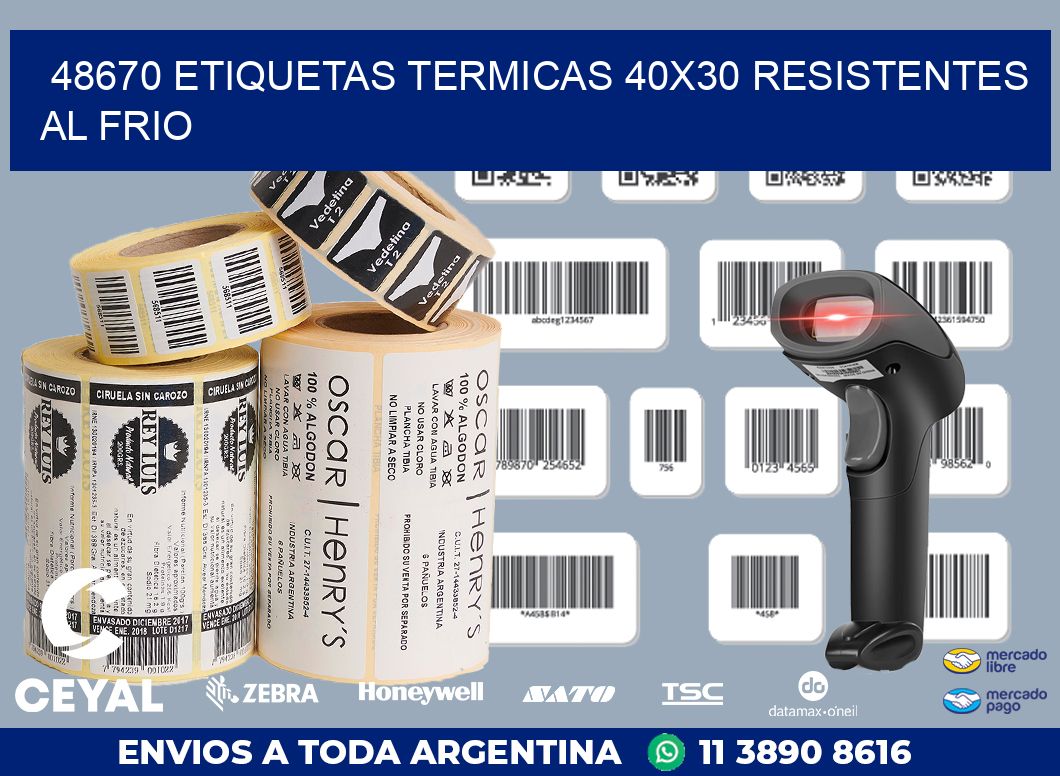48670 ETIQUETAS TERMICAS 40X30 RESISTENTES AL FRIO