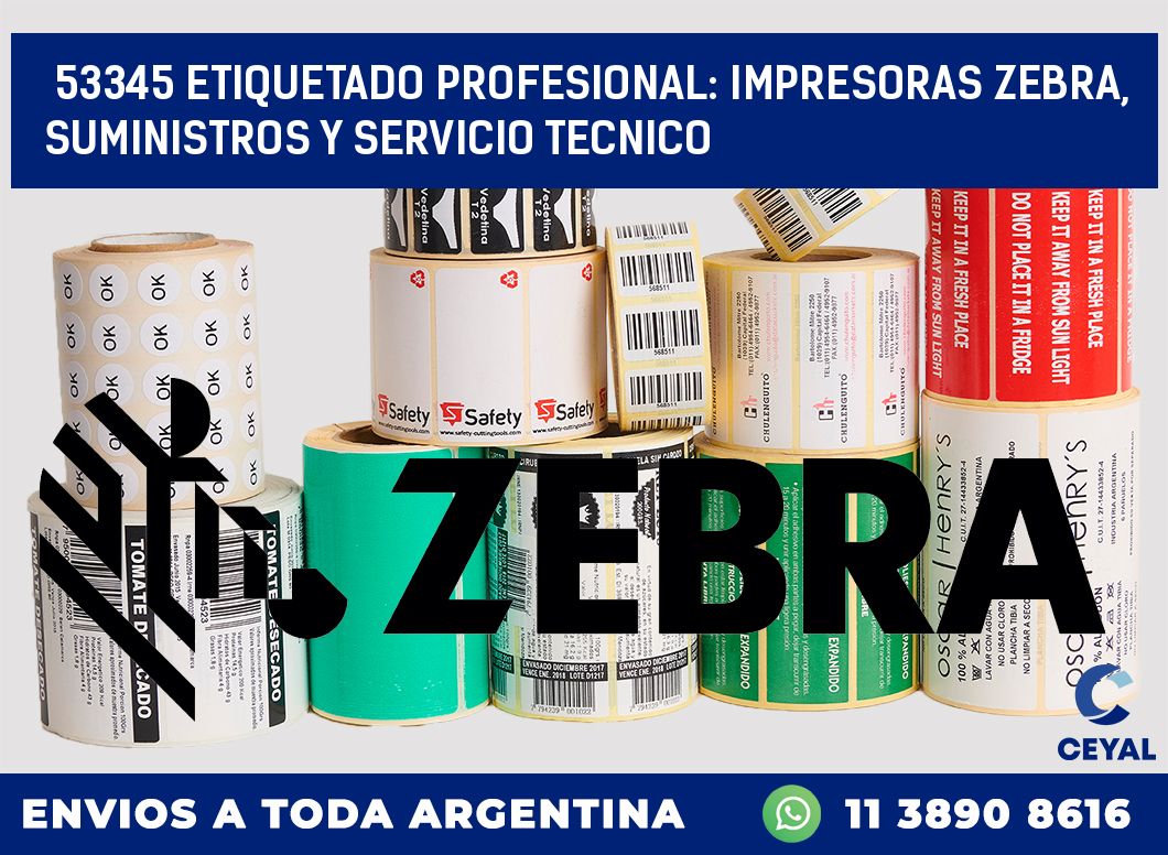 53345 ETIQUETADO PROFESIONAL: IMPRESORAS ZEBRA, SUMINISTROS Y SERVICIO TECNICO