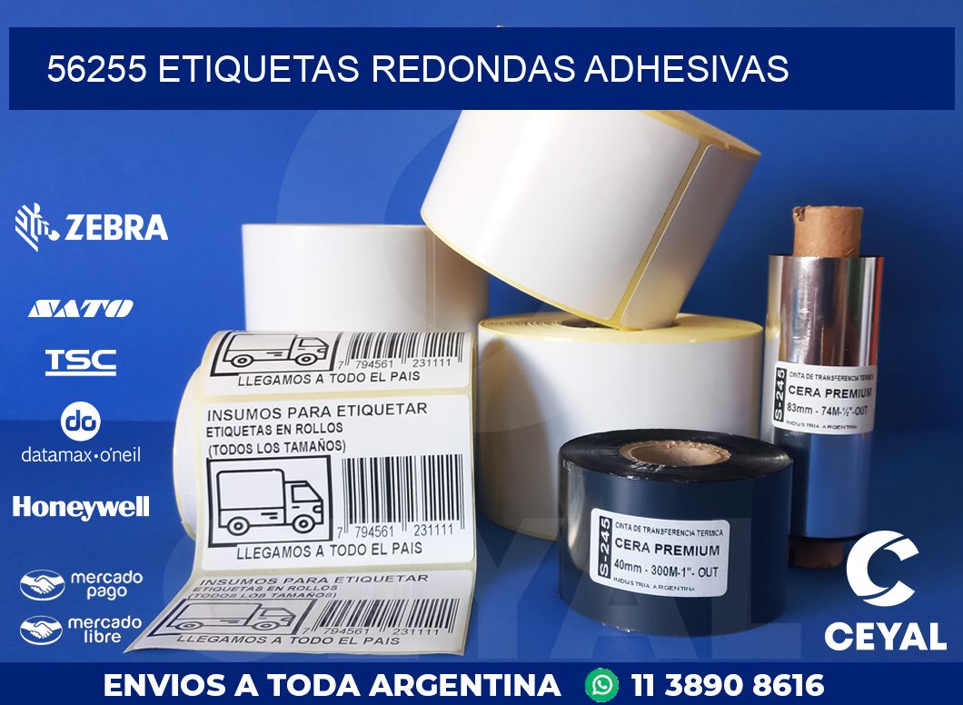 56255 ETIQUETAS REDONDAS ADHESIVAS