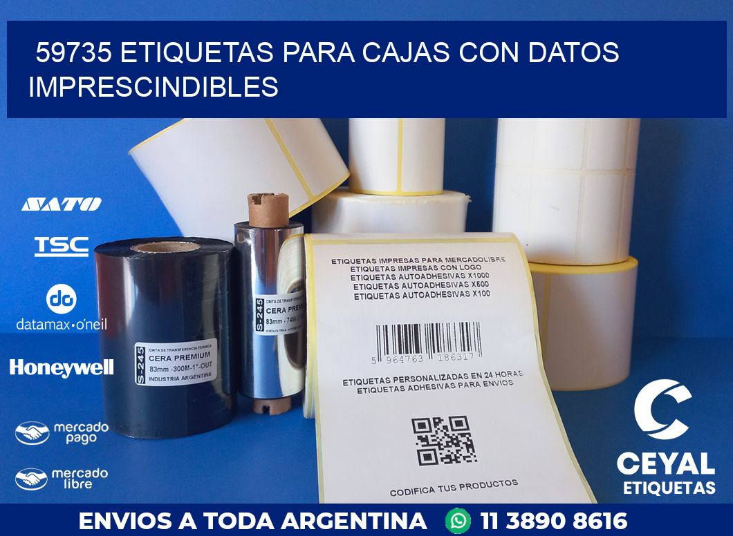 59735 ETIQUETAS PARA CAJAS CON DATOS IMPRESCINDIBLES