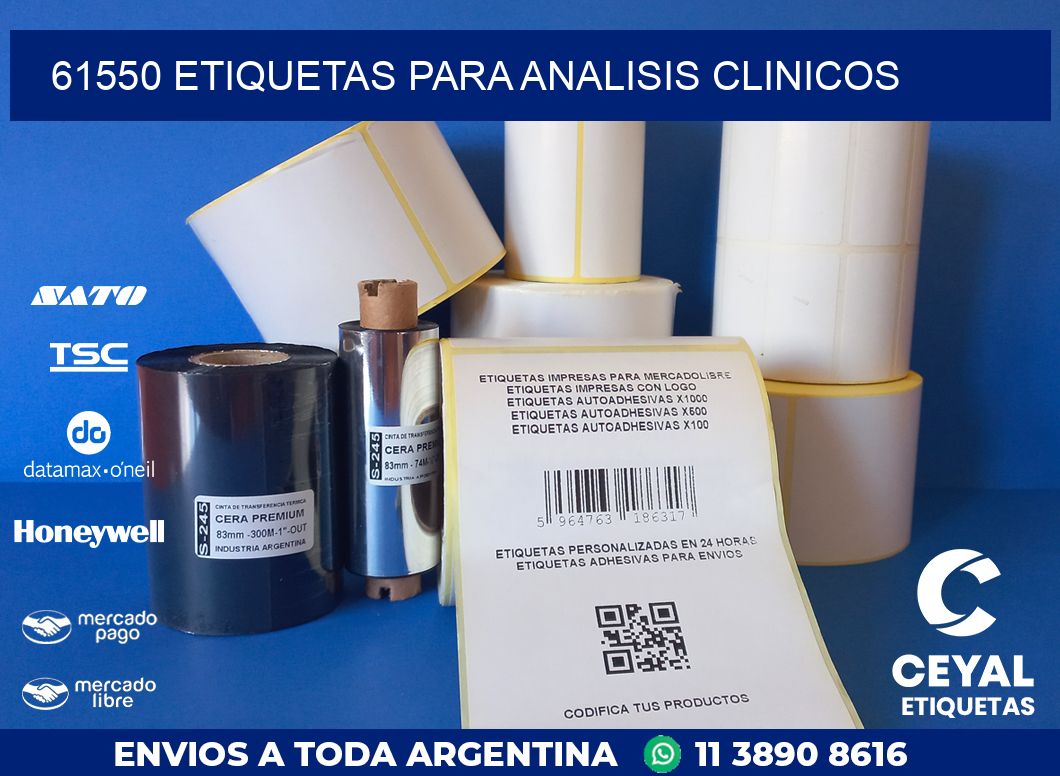 61550 ETIQUETAS PARA ANALISIS CLINICOS