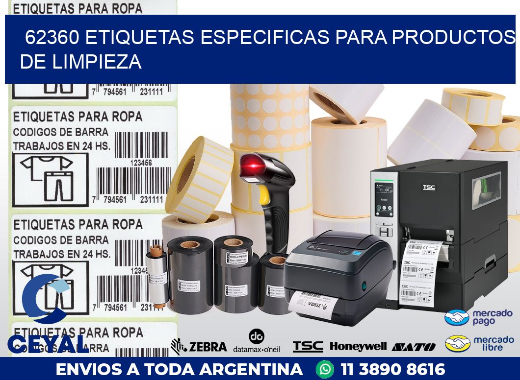 62360 ETIQUETAS ESPECIFICAS PARA PRODUCTOS DE LIMPIEZA