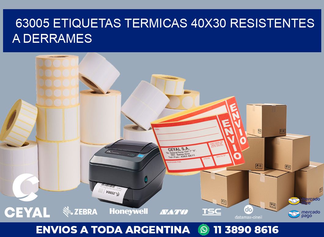63005 ETIQUETAS TERMICAS 40X30 RESISTENTES A DERRAMES