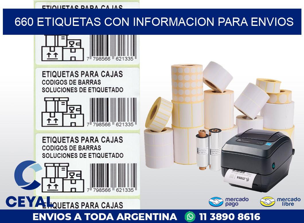 660 ETIQUETAS CON INFORMACION PARA ENVIOS