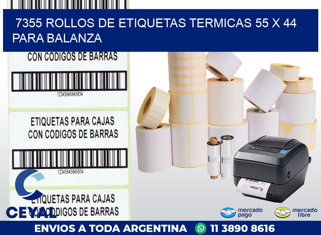 7355 ROLLOS DE ETIQUETAS TERMICAS 55 X 44 PARA BALANZA