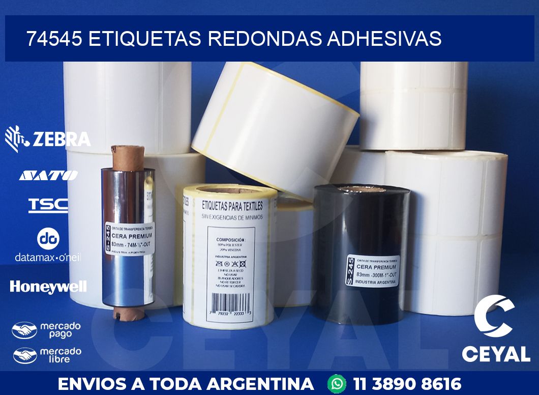 74545 ETIQUETAS REDONDAS ADHESIVAS