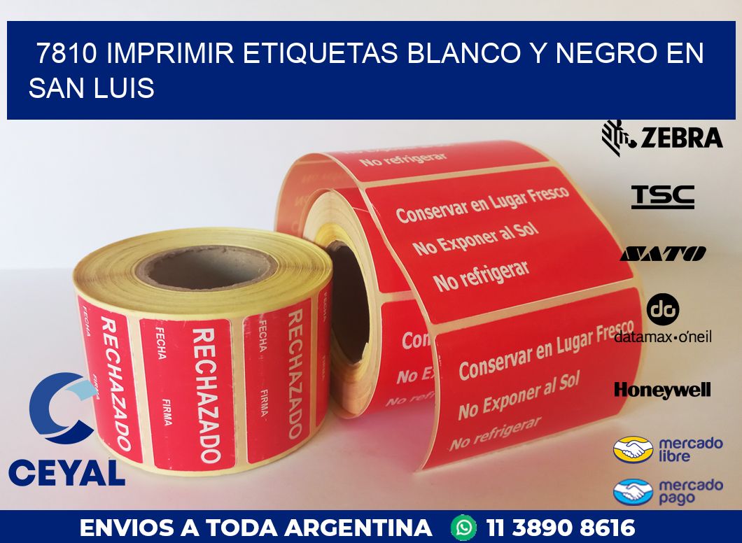 7810 IMPRIMIR ETIQUETAS BLANCO Y NEGRO EN SAN LUIS