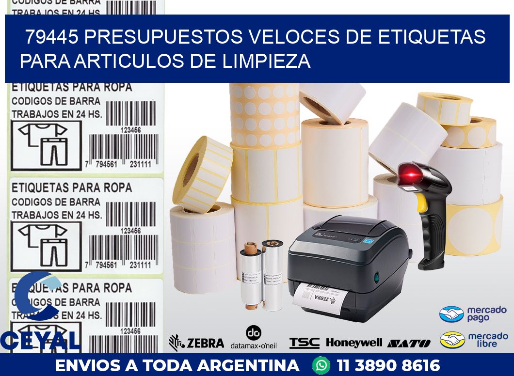 79445 PRESUPUESTOS VELOCES DE ETIQUETAS PARA ARTICULOS DE LIMPIEZA