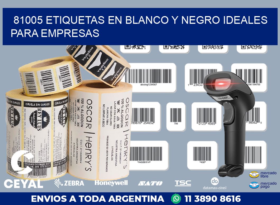 81005 ETIQUETAS EN BLANCO Y NEGRO IDEALES PARA EMPRESAS