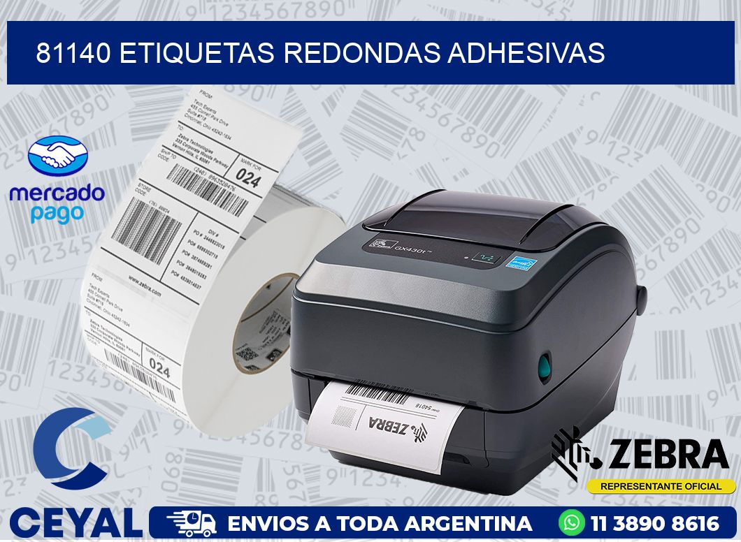 81140 ETIQUETAS REDONDAS ADHESIVAS