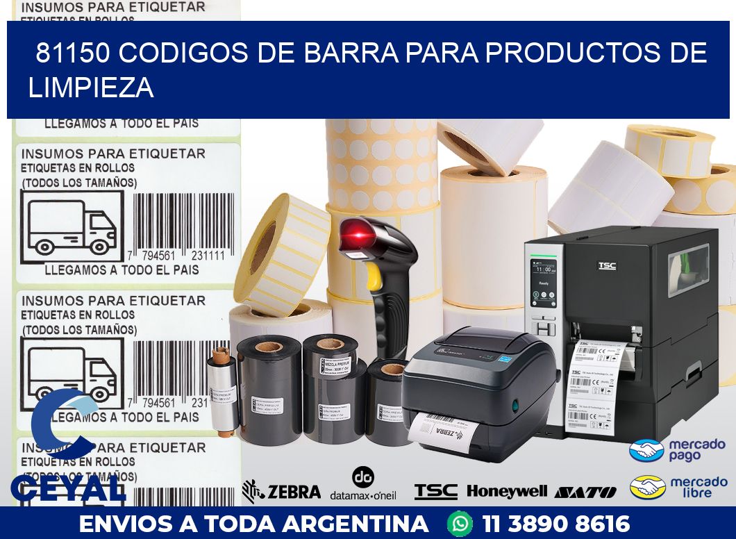 81150 CODIGOS DE BARRA PARA PRODUCTOS DE LIMPIEZA