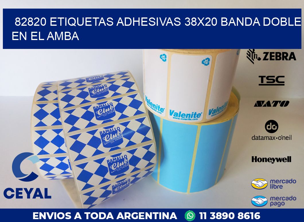 82820 ETIQUETAS ADHESIVAS 38X20 BANDA DOBLE EN EL AMBA