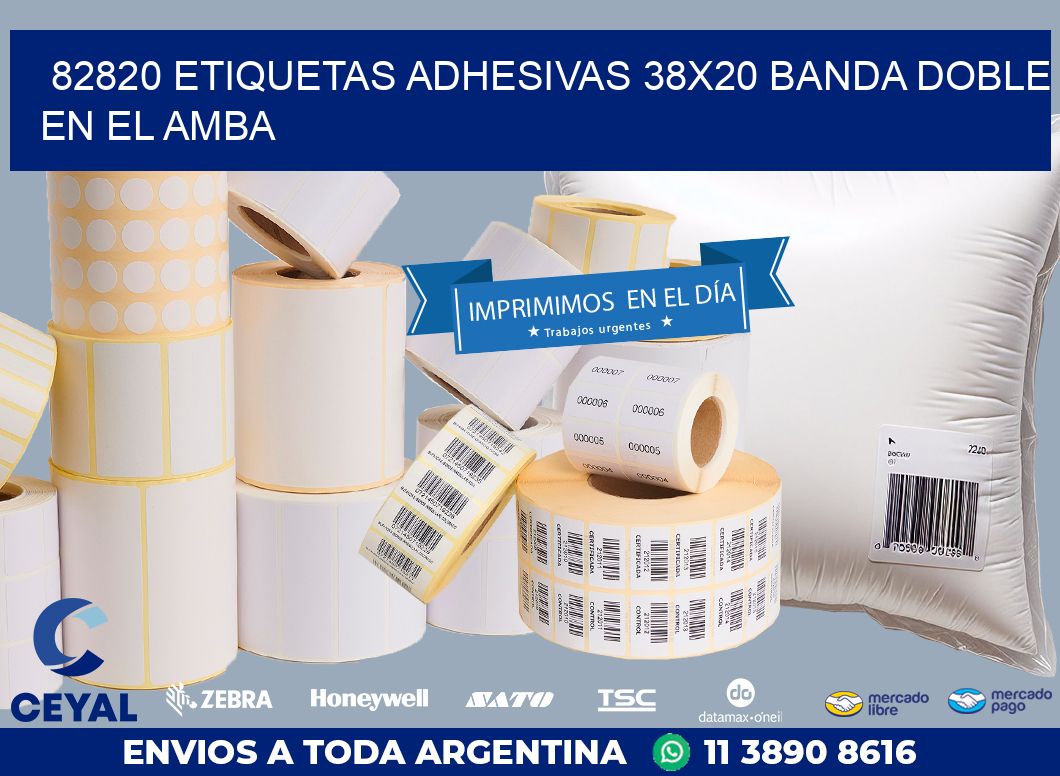 82820 ETIQUETAS ADHESIVAS 38X20 BANDA DOBLE EN EL AMBA
