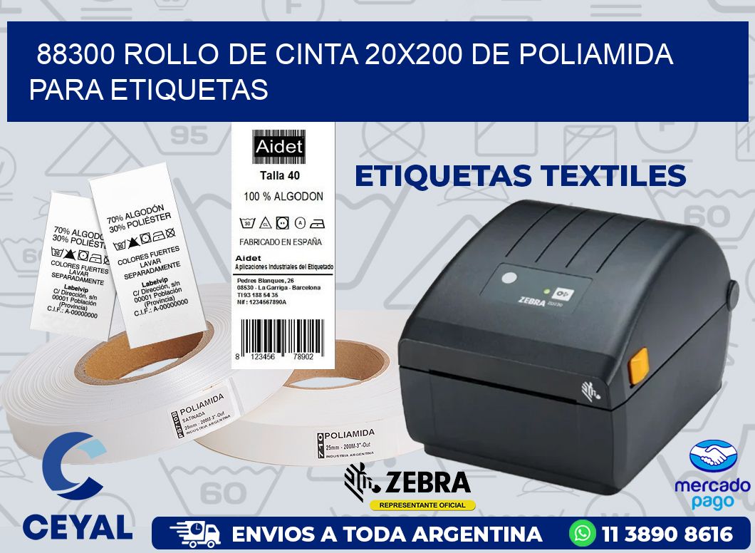 88300 ROLLO DE CINTA 20X200 DE POLIAMIDA PARA ETIQUETAS