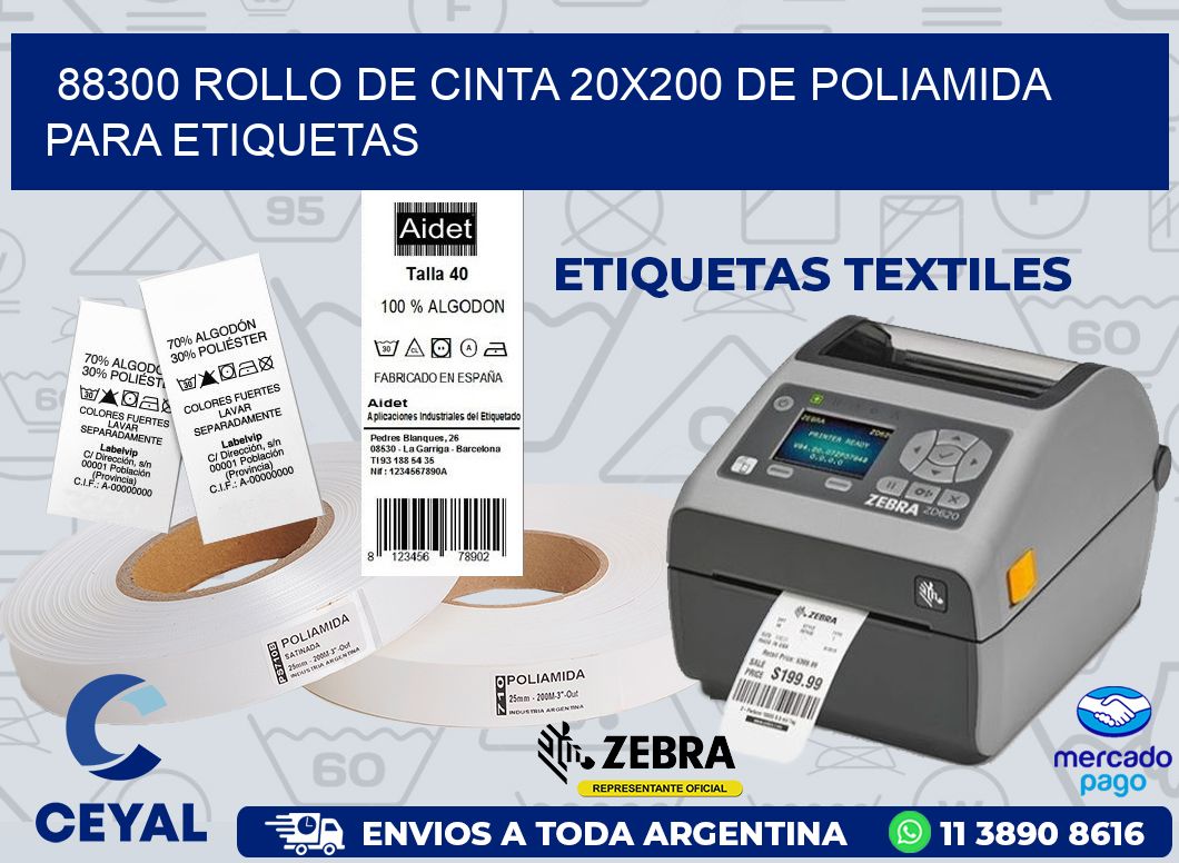 88300 ROLLO DE CINTA 20X200 DE POLIAMIDA PARA ETIQUETAS