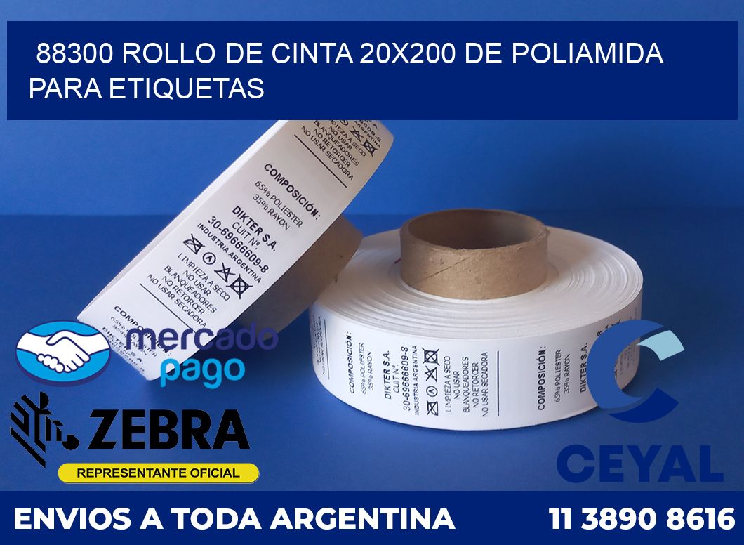 88300 ROLLO DE CINTA 20X200 DE POLIAMIDA PARA ETIQUETAS