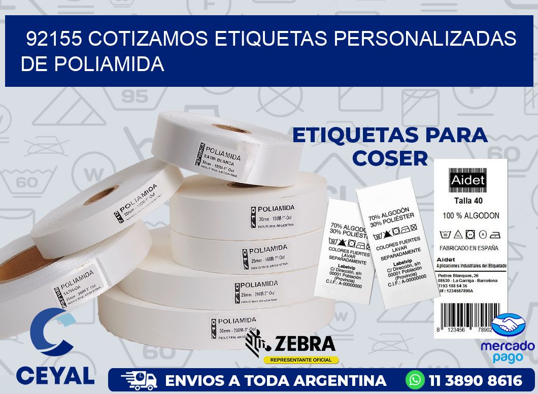 92155 COTIZAMOS ETIQUETAS PERSONALIZADAS DE POLIAMIDA