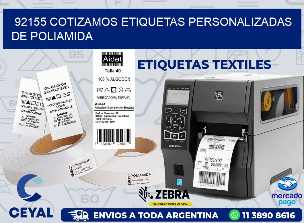 92155 COTIZAMOS ETIQUETAS PERSONALIZADAS DE POLIAMIDA