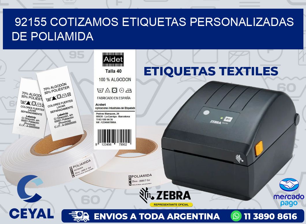 92155 COTIZAMOS ETIQUETAS PERSONALIZADAS DE POLIAMIDA