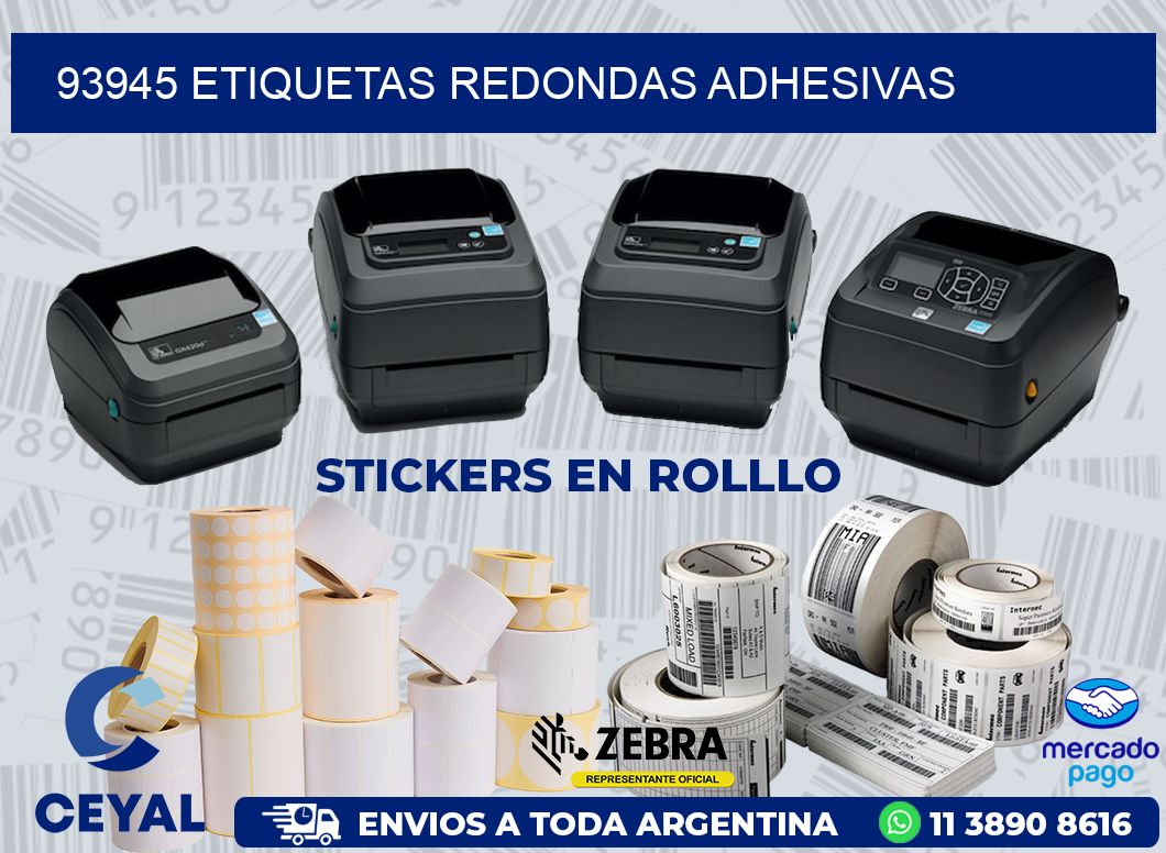 93945 ETIQUETAS REDONDAS ADHESIVAS