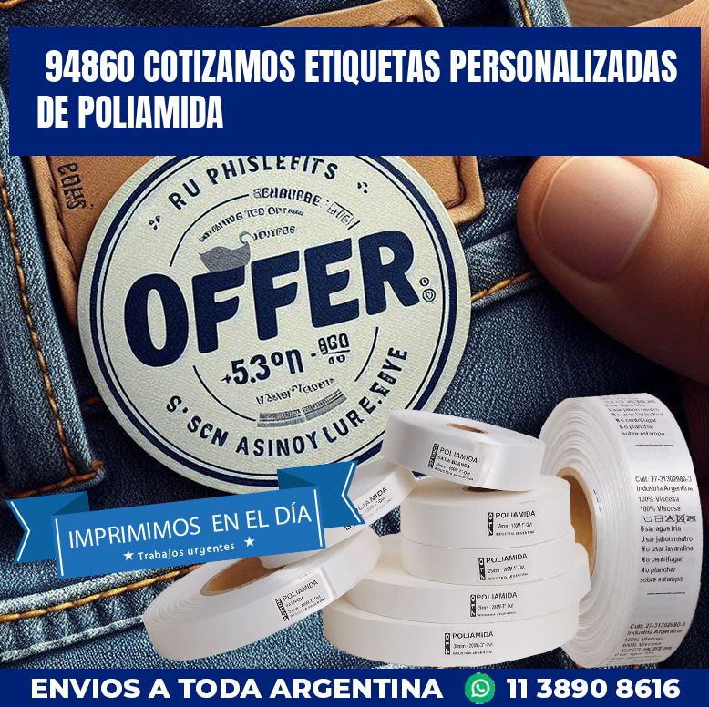 94860 COTIZAMOS ETIQUETAS PERSONALIZADAS DE POLIAMIDA