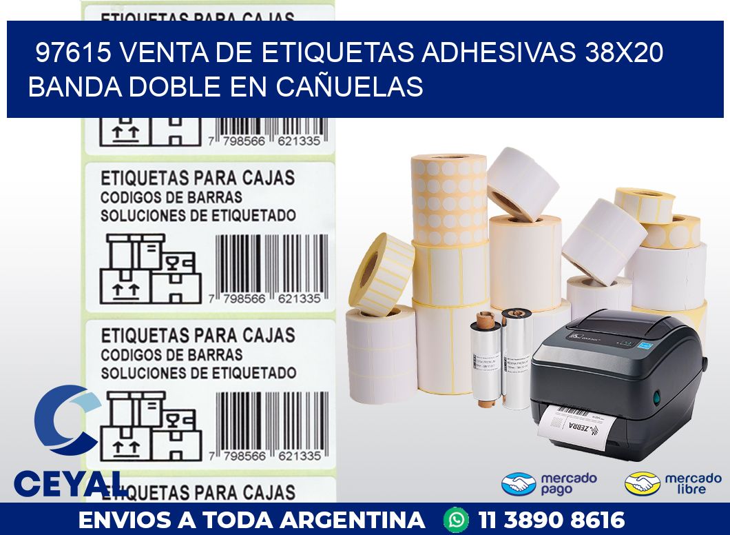 97615 VENTA DE ETIQUETAS ADHESIVAS 38X20 BANDA DOBLE EN CAÑUELAS