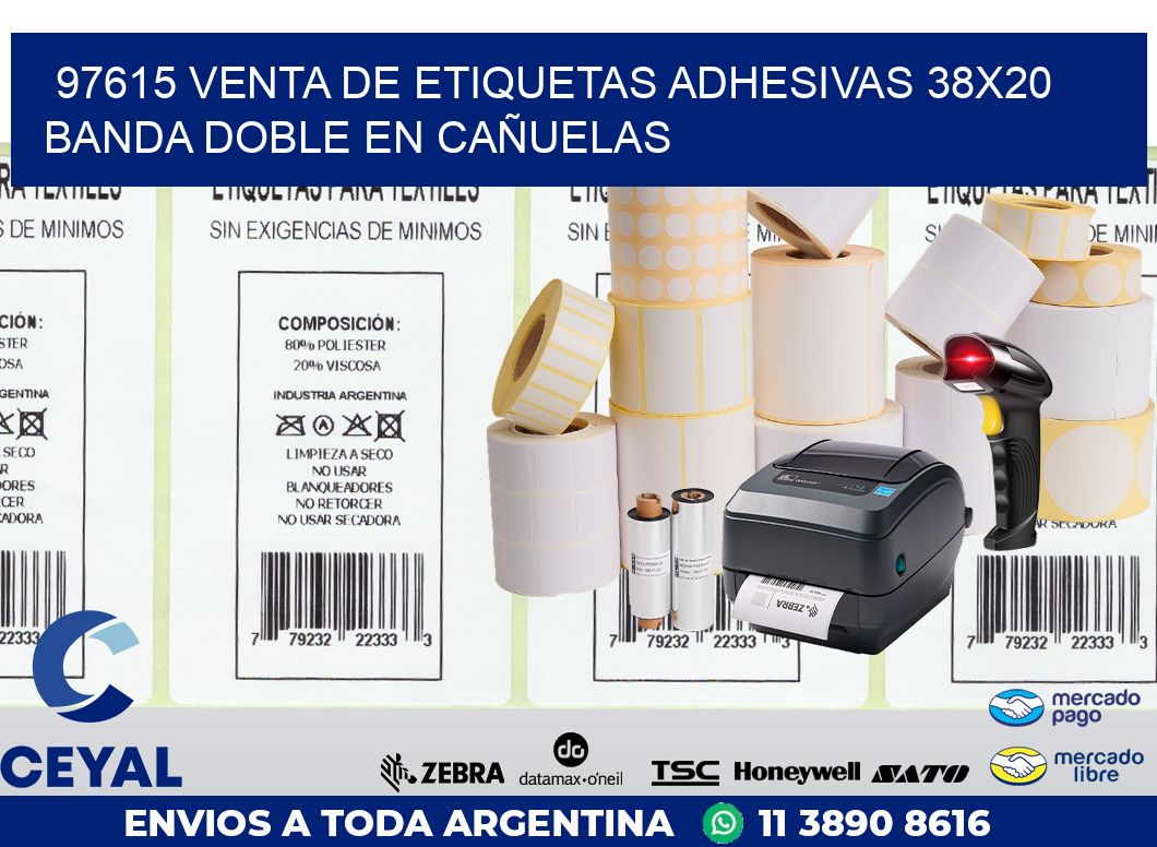 97615 VENTA DE ETIQUETAS ADHESIVAS 38X20 BANDA DOBLE EN CAÑUELAS