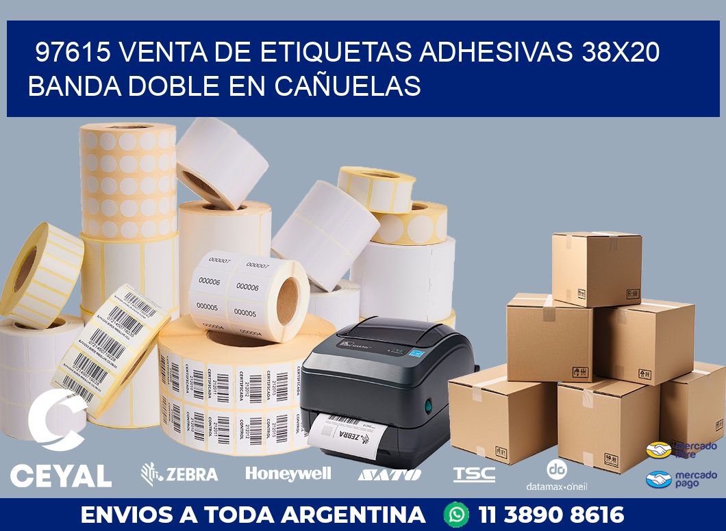 97615 VENTA DE ETIQUETAS ADHESIVAS 38X20 BANDA DOBLE EN CAÑUELAS