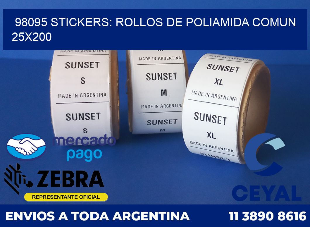 98095 STICKERS: ROLLOS DE POLIAMIDA COMUN 25X200