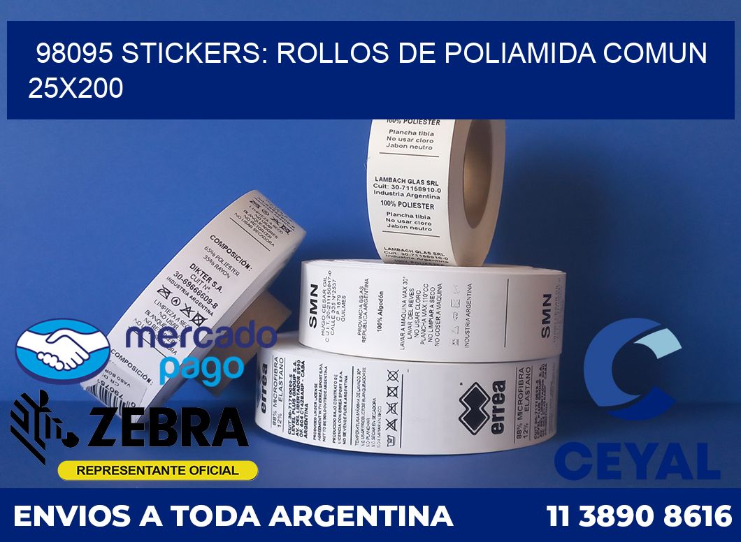 98095 STICKERS: ROLLOS DE POLIAMIDA COMUN 25X200