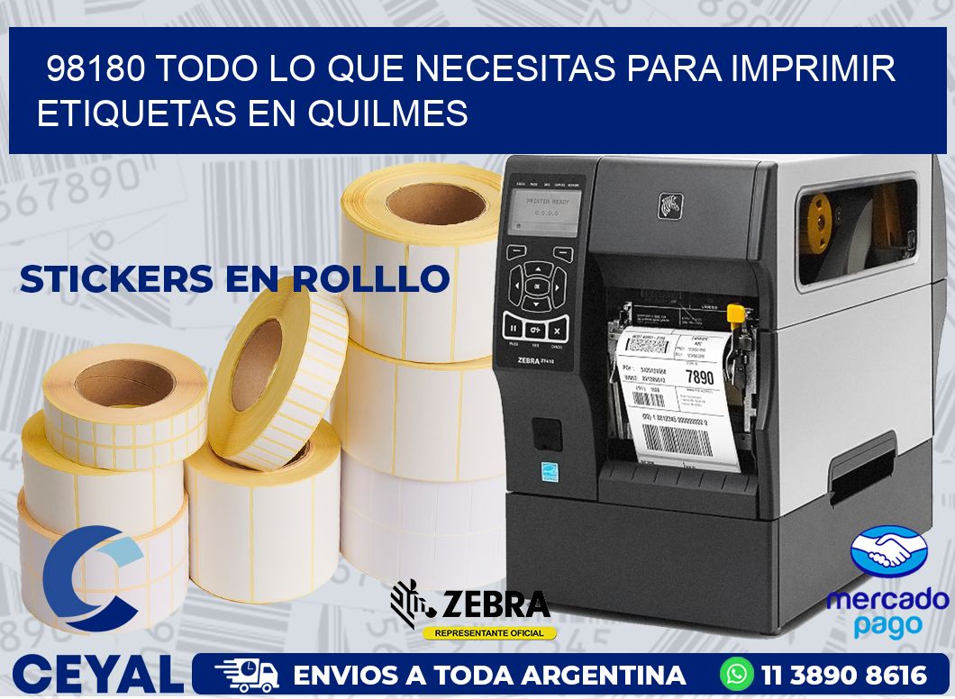 98180 TODO LO QUE NECESITAS PARA IMPRIMIR ETIQUETAS EN QUILMES