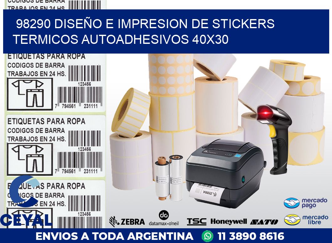 98290 DISEÑO E IMPRESION DE STICKERS TERMICOS AUTOADHESIVOS 40X30