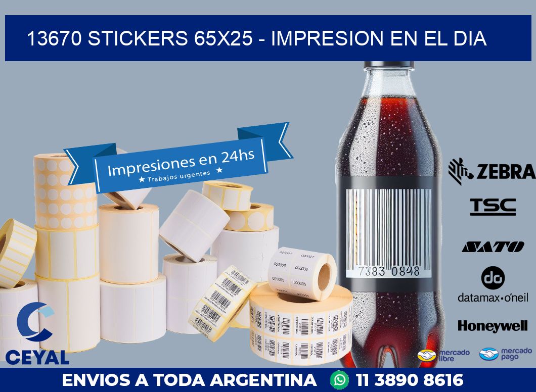 13670 STICKERS 65x25 - IMPRESION EN EL DIA