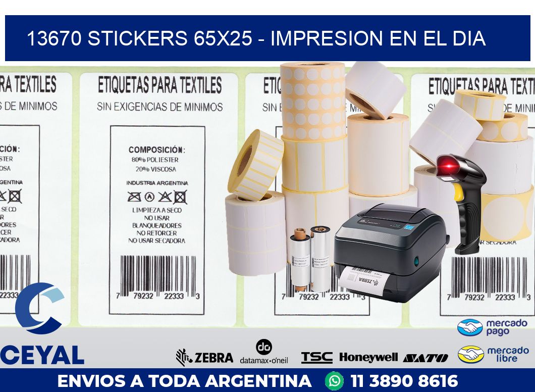13670 STICKERS 65x25 - IMPRESION EN EL DIA