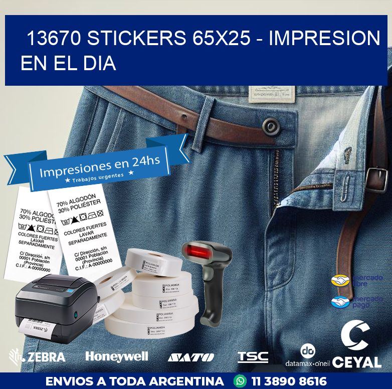 13670 STICKERS 65x25 - IMPRESION EN EL DIA