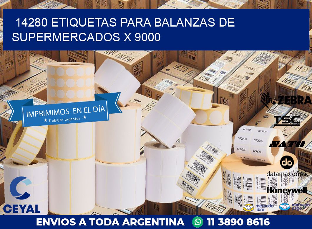 14280 ETIQUETAS PARA BALANZAS DE SUPERMERCADOS X 9000