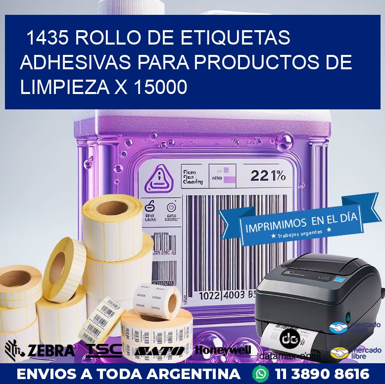 1435 ROLLO DE ETIQUETAS ADHESIVAS PARA PRODUCTOS DE LIMPIEZA X 15000