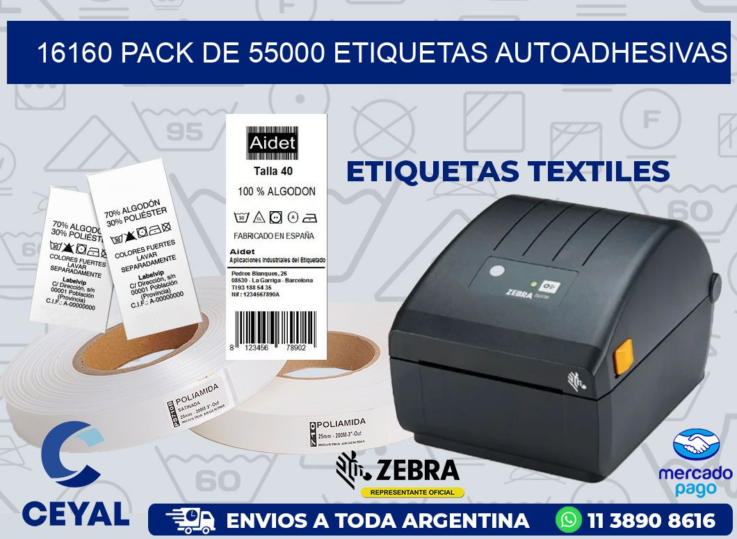 16160 PACK DE 55000 ETIQUETAS AUTOADHESIVAS