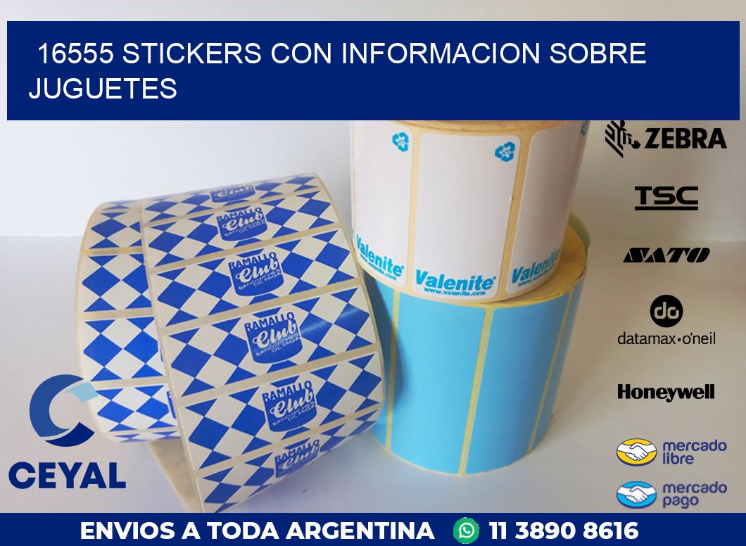 16555 STICKERS CON INFORMACION SOBRE JUGUETES