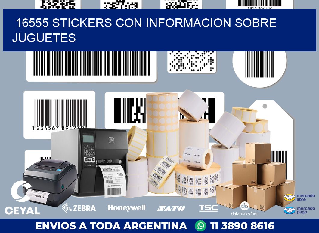 16555 STICKERS CON INFORMACION SOBRE JUGUETES
