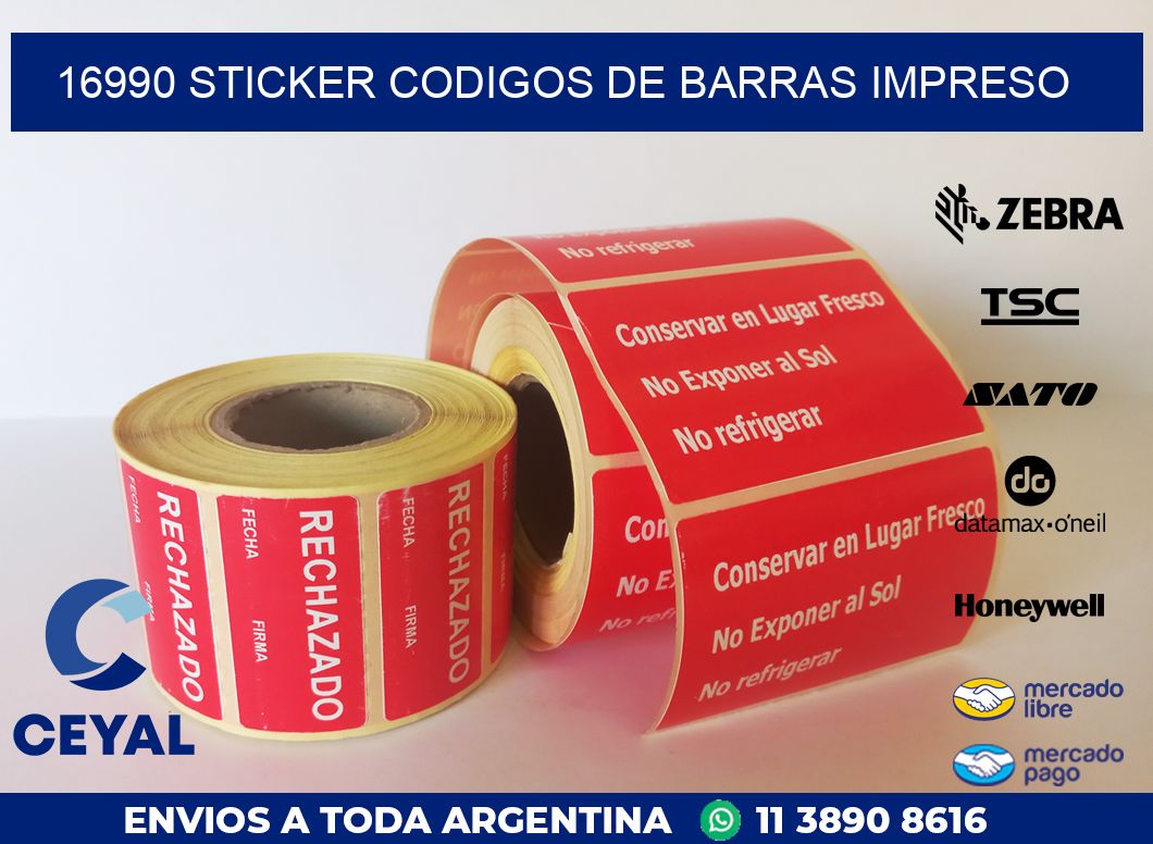 16990 STICKER CODIGOS DE BARRAS IMPRESO