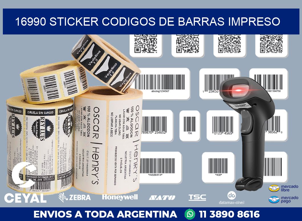 16990 STICKER CODIGOS DE BARRAS IMPRESO