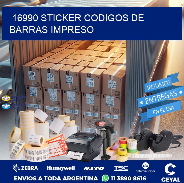 16990 STICKER CODIGOS DE BARRAS IMPRESO