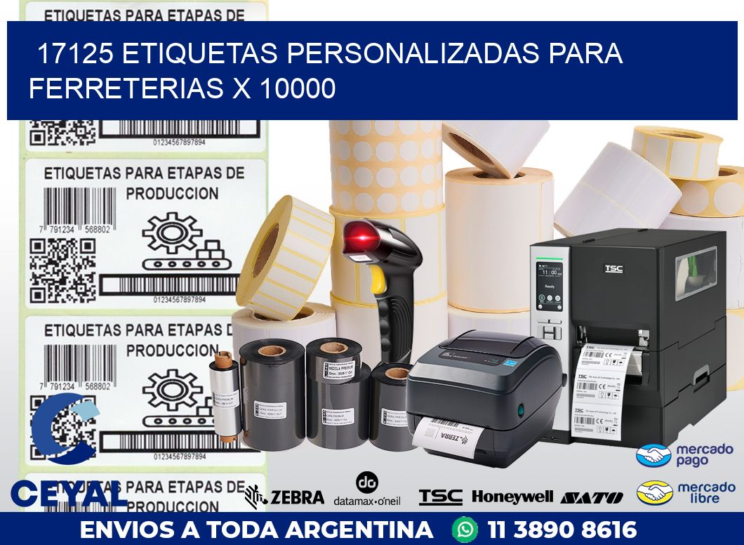 17125 ETIQUETAS PERSONALIZADAS PARA FERRETERIAS X 10000