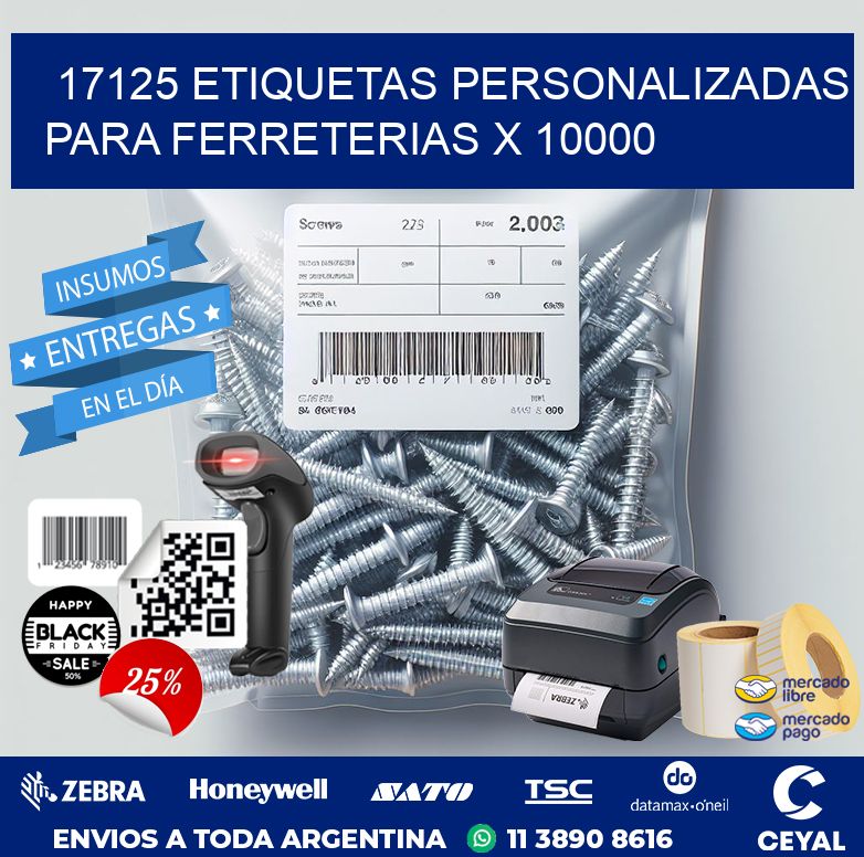 17125 ETIQUETAS PERSONALIZADAS PARA FERRETERIAS X 10000